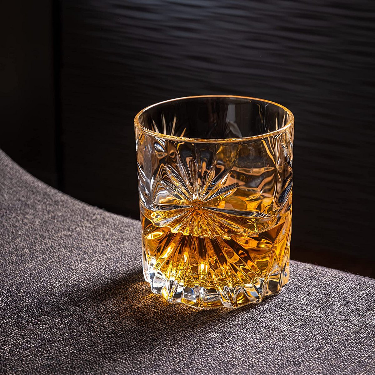 Whiskyglazen set met whiskystenen kristal zwart goud