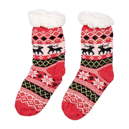 Kerstsokken 12 paar meerkleurig synthetisch anti-slip