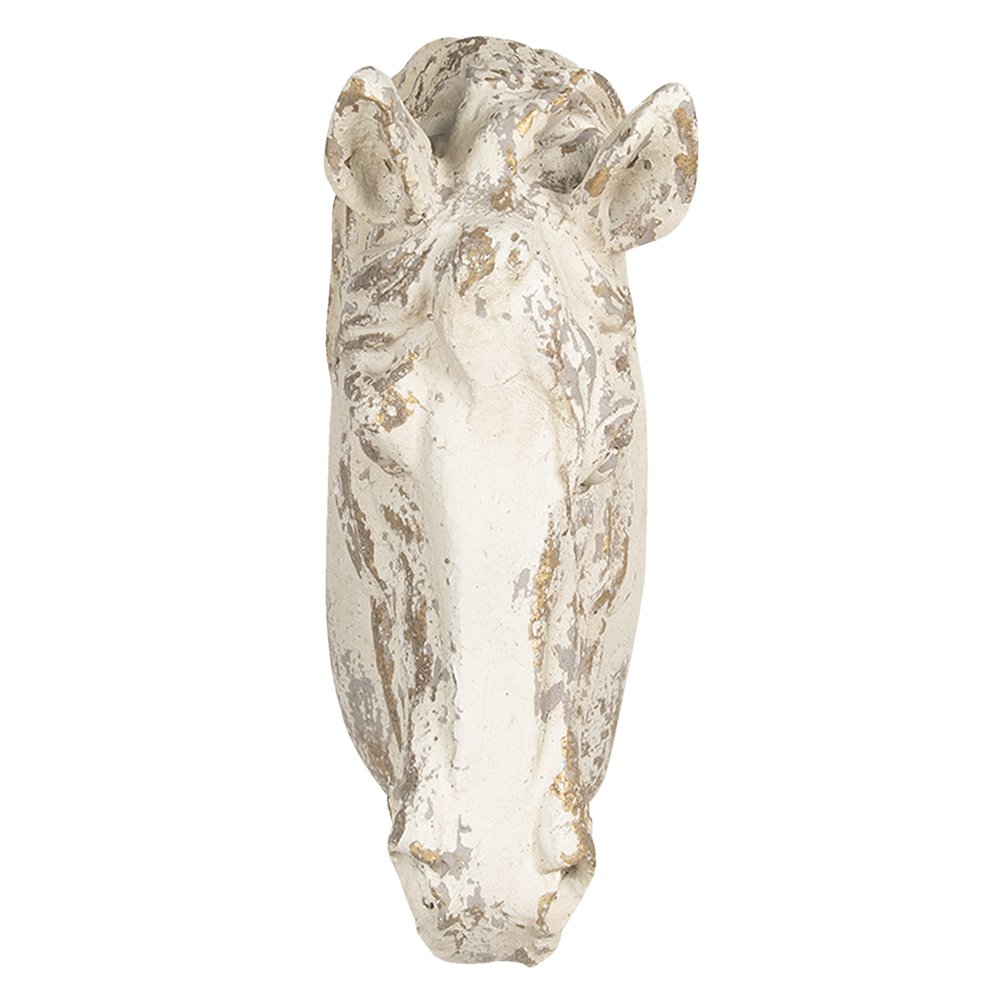 Wanddecoratie paard 32x16x45 cm wit kunststof
