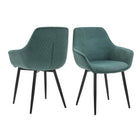 Fauteuil corduroy groen set 2 stuks