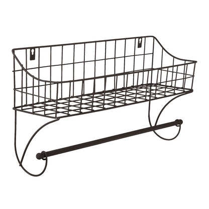 Handdoekhouder metaal bruin 44x12x25 cm