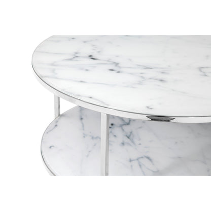 Coffee table with 2 shelves Ø 80 cm