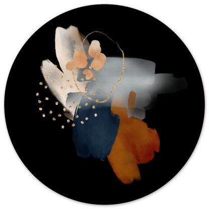 Muurcirkel abstract zwart
