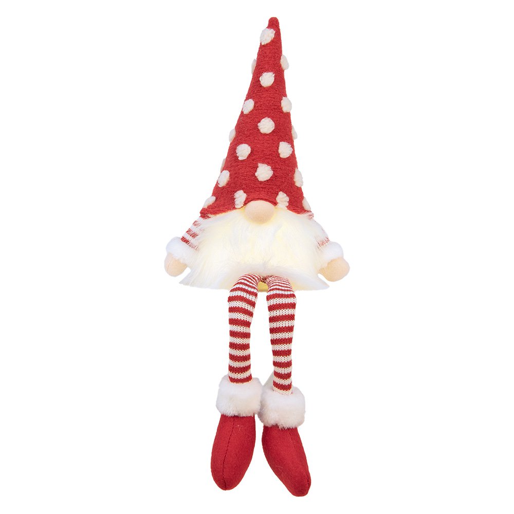 Christmas decoration with LED lighting Gnome 16x12x32/60 cm Red Synthetic