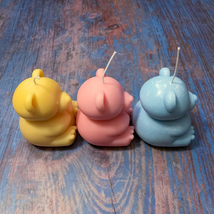 Vormkaars teddybeer 9 cm sojawas lavendel