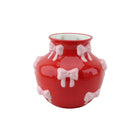 Vase - Flower Vase Ribbons - red/pink - 14.5x14.5x13cm