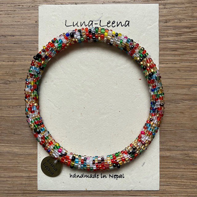 Luna Kralen Armbandroll Multicolor Handgehaakt Glazen Nepal