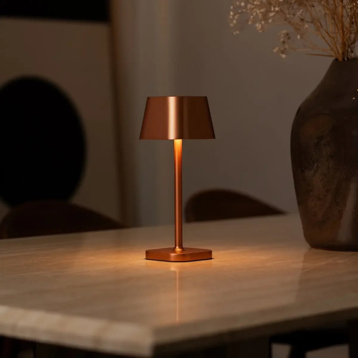 Tafellamp koper oplaadbaar dimbaar 30 cm