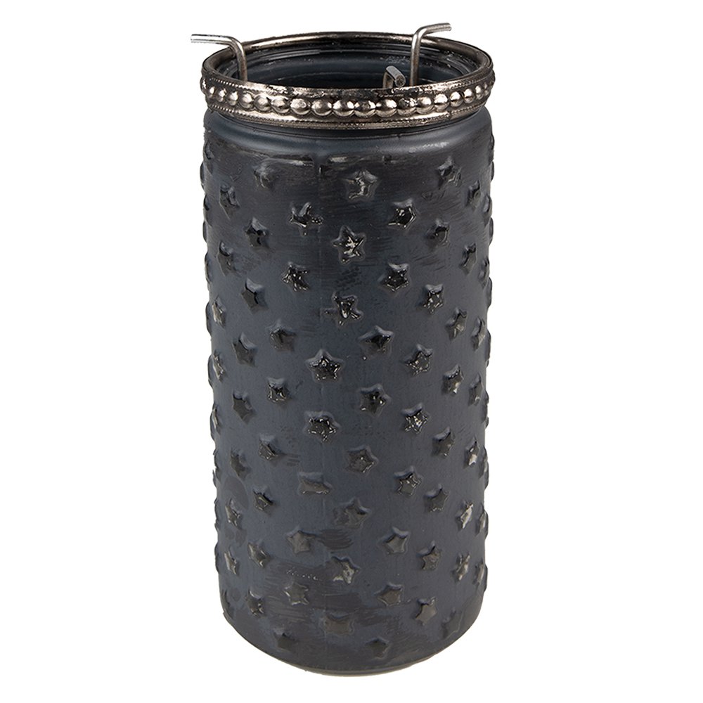 Tealight holder Ø 6x13 cm Grey Glass Tealight holder