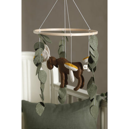 Babymobiel rendier 21,5x40 cm groen bruin wit mosterd