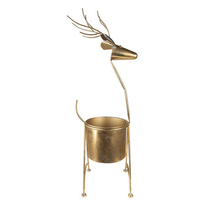 Plantenstandaard rendier 78 cm goud metaal