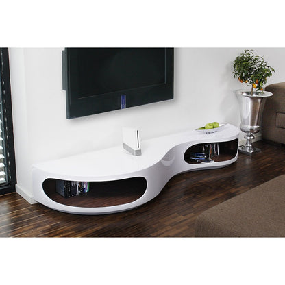 Lowboard 200x50x30 cm white/walnut