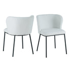 Stoelenset 2 stuks wit bouclé zwart frame