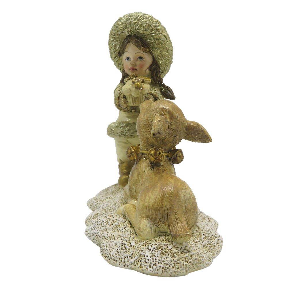 Figurine Child 12 cm Gold-colored Polyresin Decoration Figurine