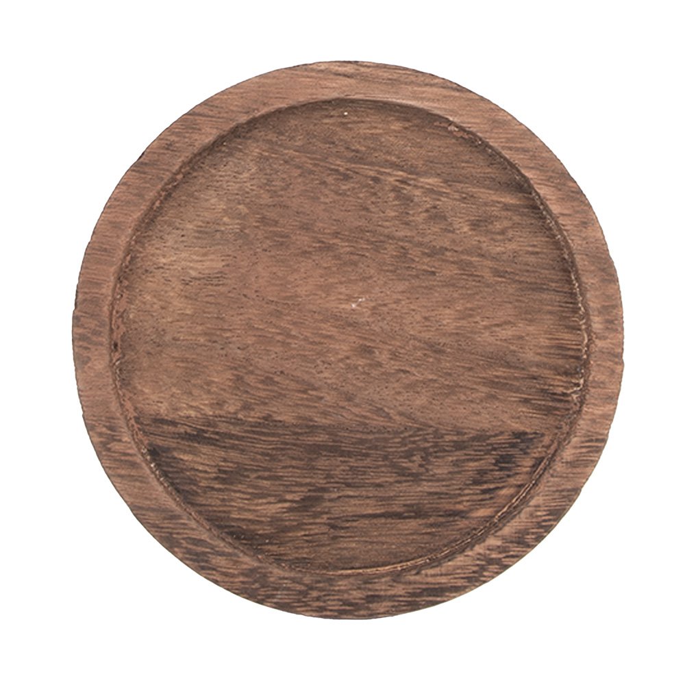 Stolp glas hout Ø 12x16 cm