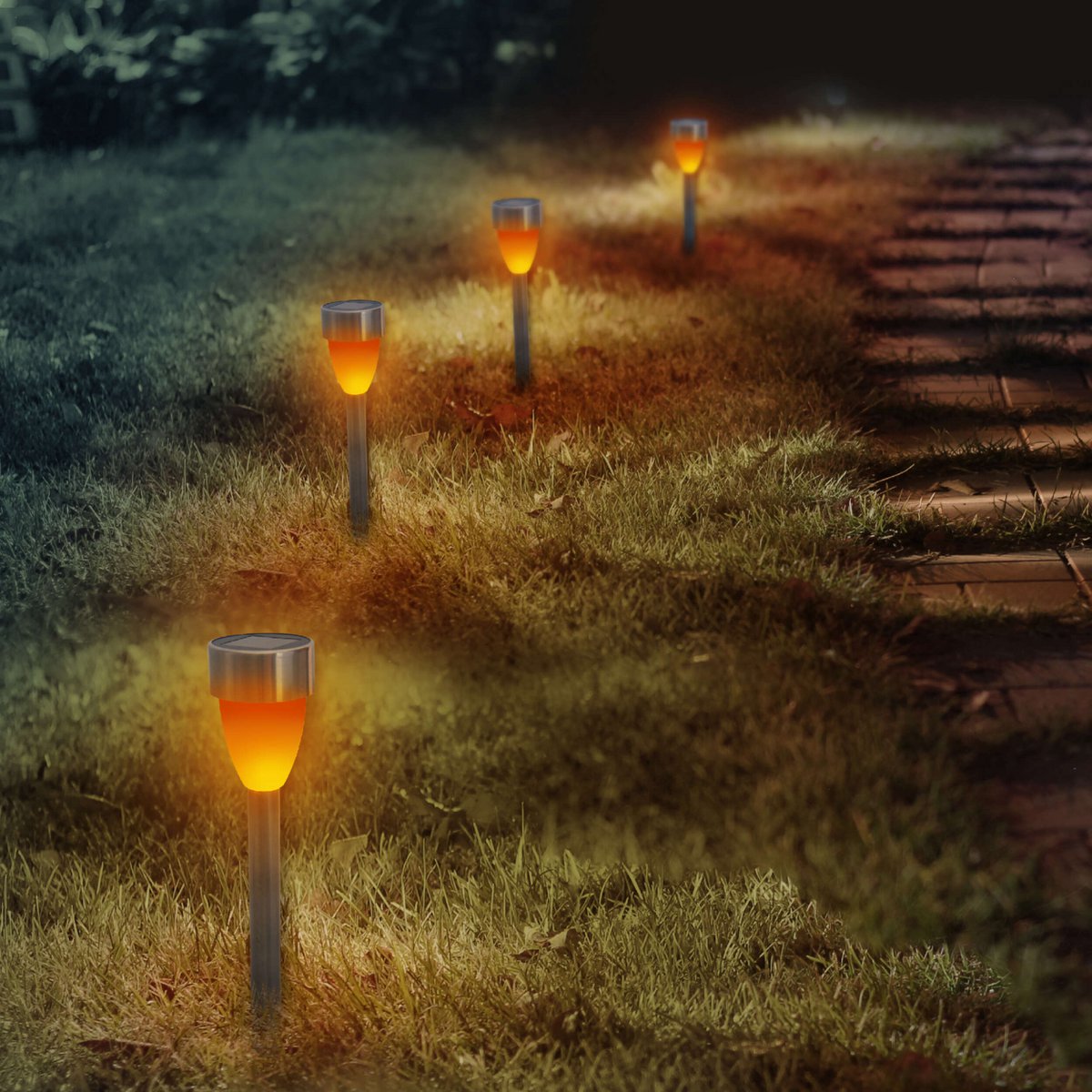 LED solar grondspots 6 stuks roestvrij staal
