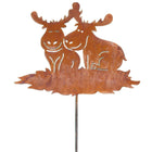 Tuinpaalfiguur eland patina