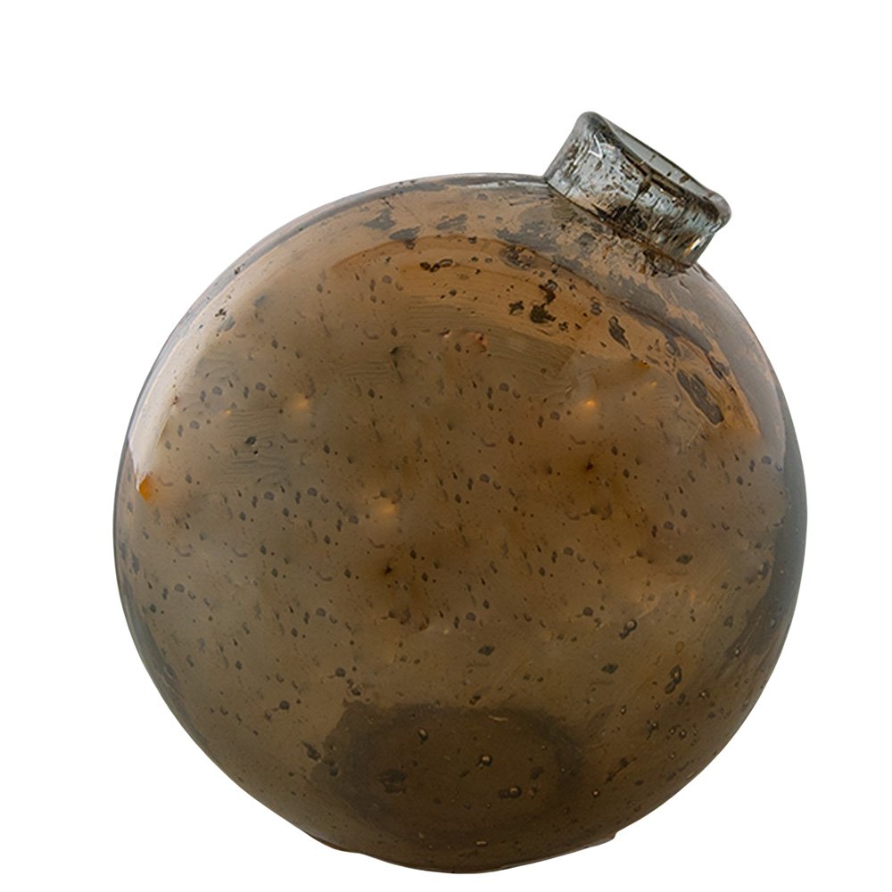 Vase Ø 10x10 cm Brown Glass Glass Vase