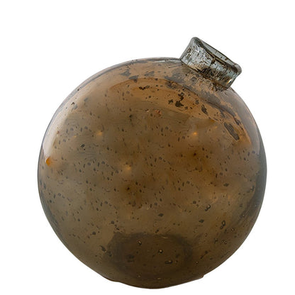 Vase Ø 10x10 cm Brown Glass Glass Vase