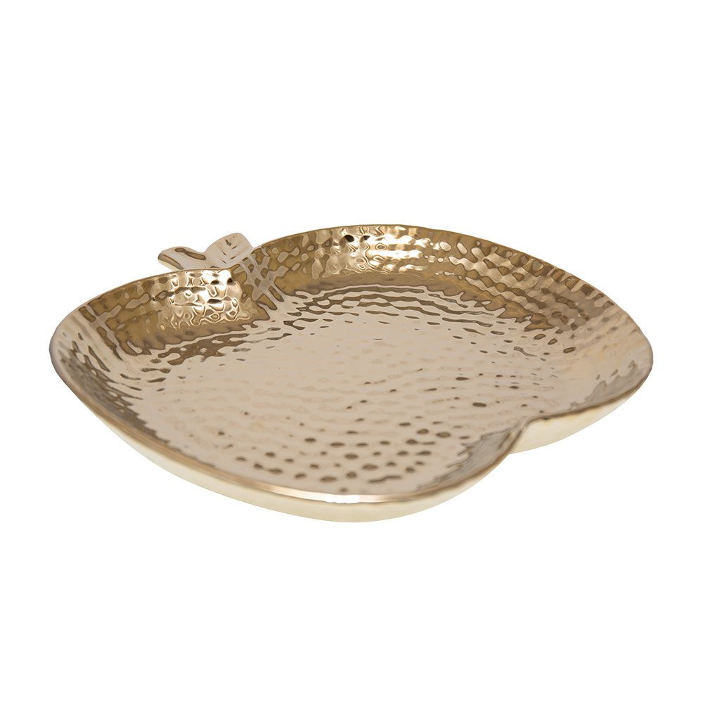 Keramische appelbeker 29,5x28,5x4 cm goud