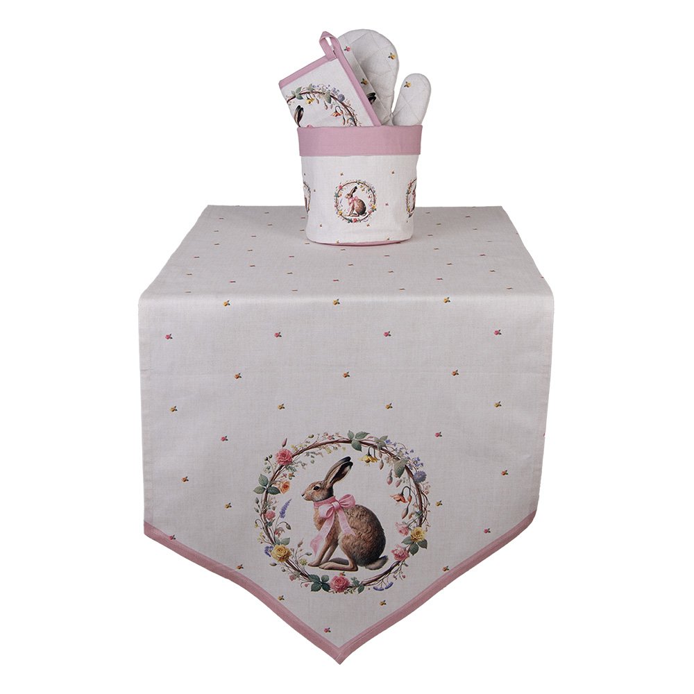 Table Runner 50x160 cm Beige Cotton