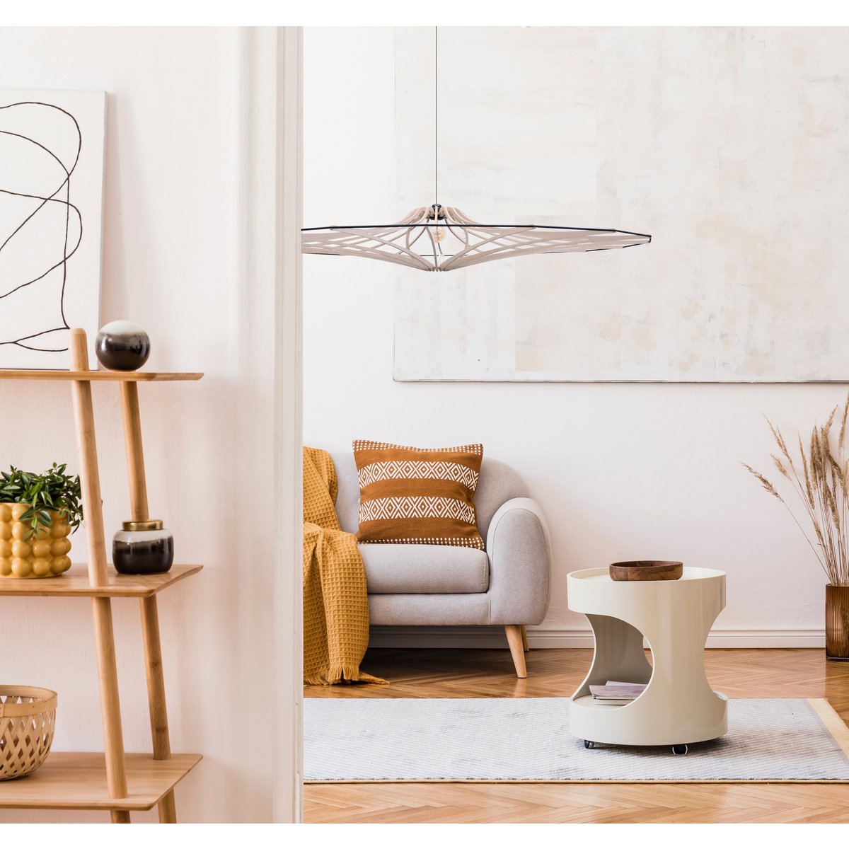 Hanglamp 124 cm zwart MDF