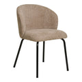 Eetkamerstoel beige bouclé set van 2 58x56x79 cm
