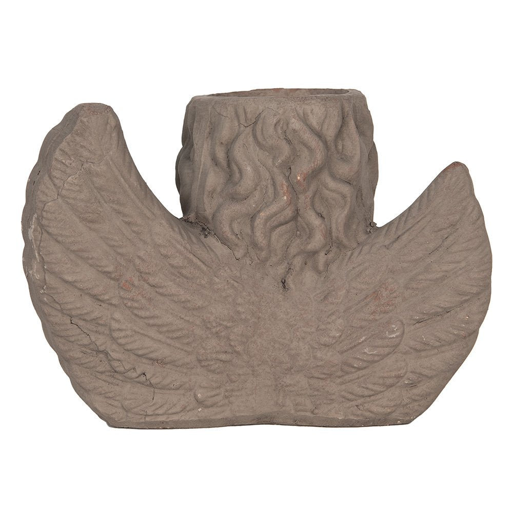 Bloempot engel 23x13x17 cm grijs steen