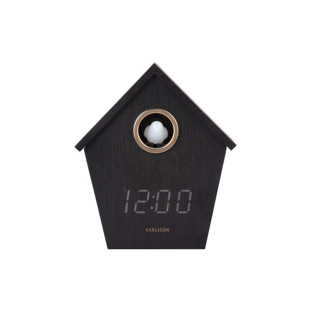 Wekker Riqueza koekoek zwart hout