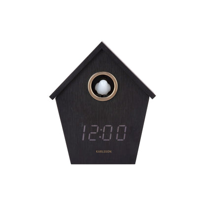 Wekker Riqueza koekoek zwart hout