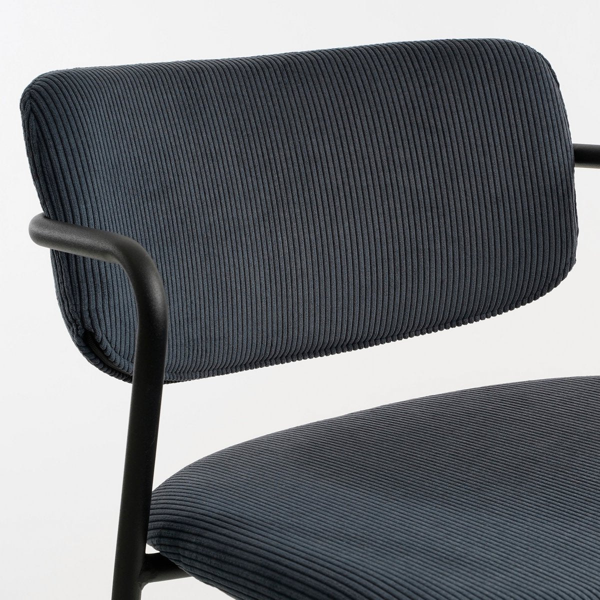 Barkruk Nanet 91 cm donkerblauw ribstof metaal