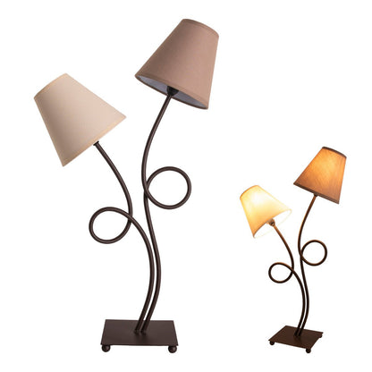 Boho Tafellamp 2Flame Bruin Beige Met E14 Aansluiting