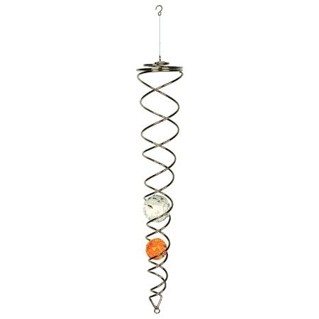 Windspinner 45 cm amber glas roestvrij staal