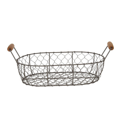 Opbergmand Set van 3 42x27x15 cm Bruin IJzer Mand