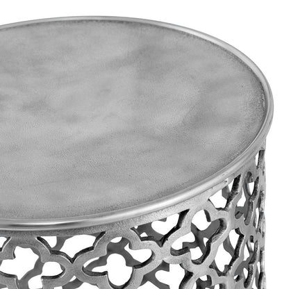 Ronde Aluminium Bijzettafel Cairo 40 Cm Zilver Of Goud