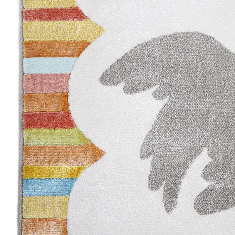Multicoloured nursery rug dancing birds
