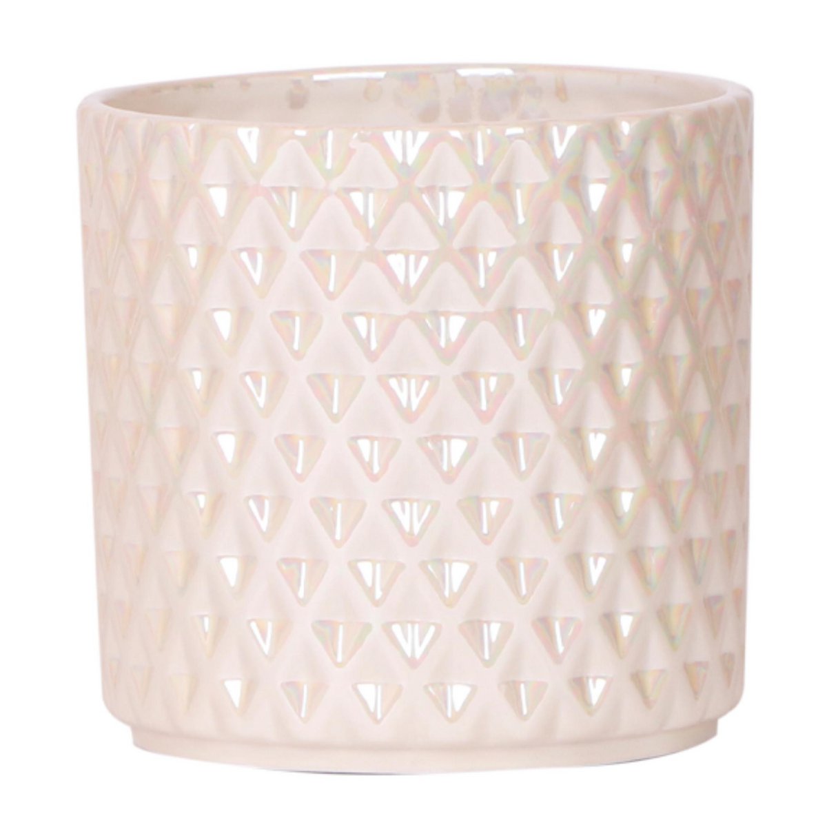 Sierpot steenlook Ø12 cm goud zilver