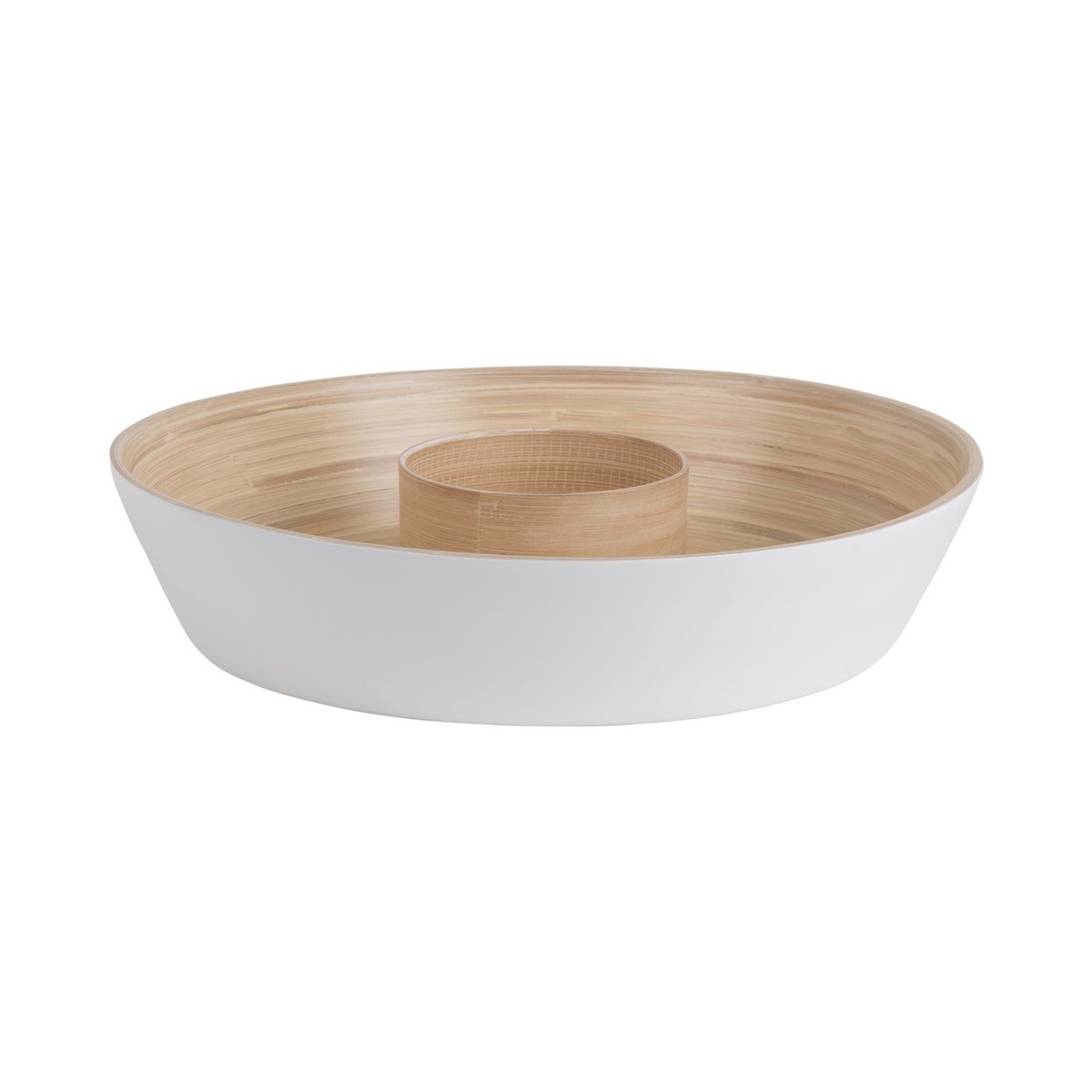 Chip & dip kom 30 cm bamboe wit