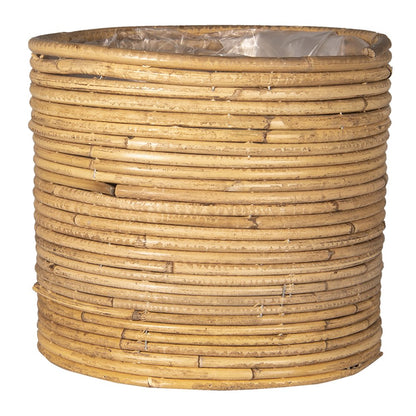 Planthouder Ø 26x22 cm bruin rotan bamboe