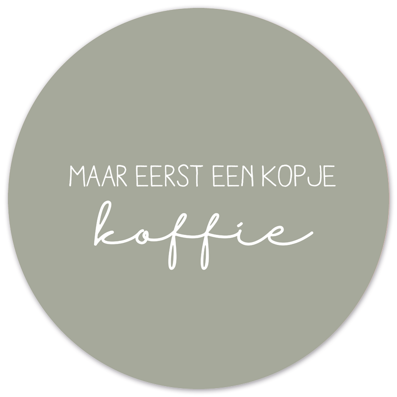 Wall circle first a cup of coffee green