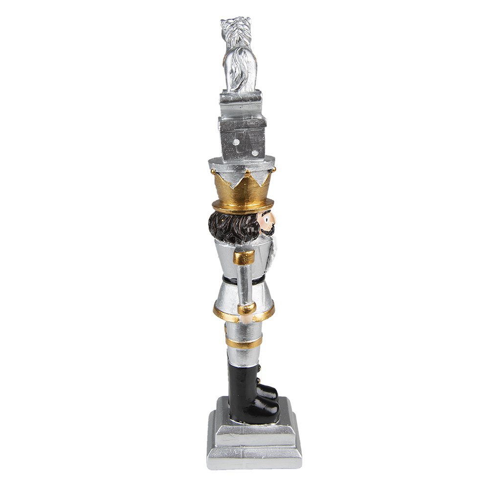 Notenkraker kerstdecoratie 23 cm zilverkleurig