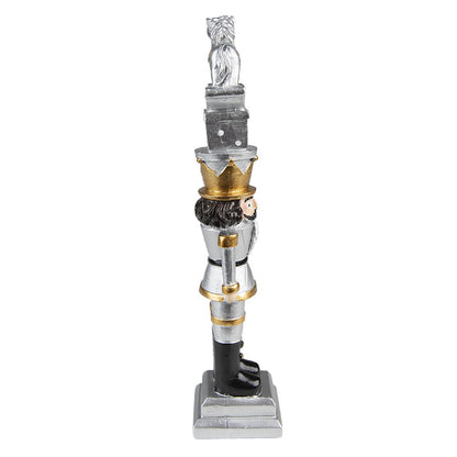 Notenkraker kerstdecoratie 23 cm zilverkleurig
