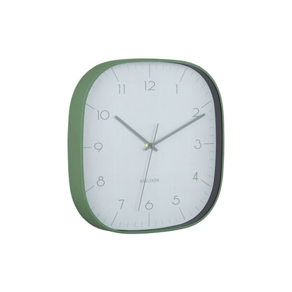 Wandklok 29 cm aluminium groen