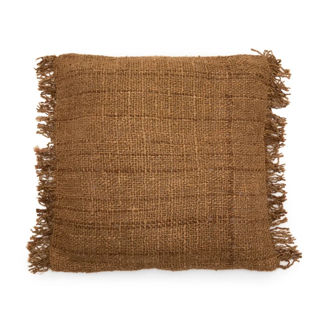 Kussenhoes 60x60 cm bruin katoen