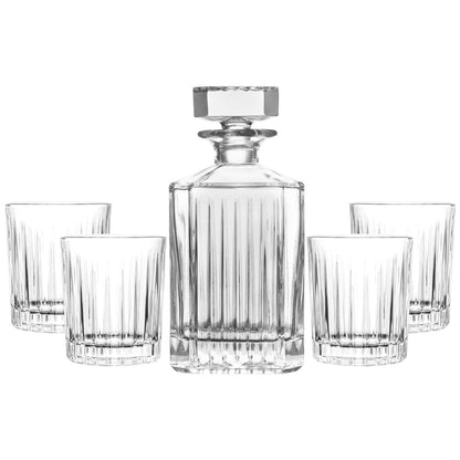 Whisky set karaf 850ml met 4 glazen 300ml