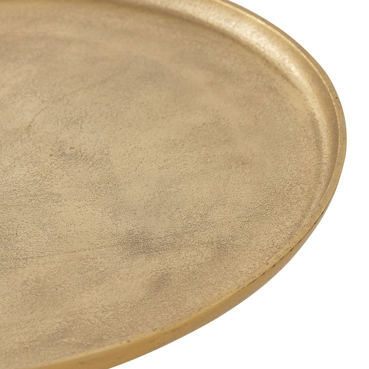 Bijzettafel Metaal Rond Aluminium Met Middenvoet Goud 44x53