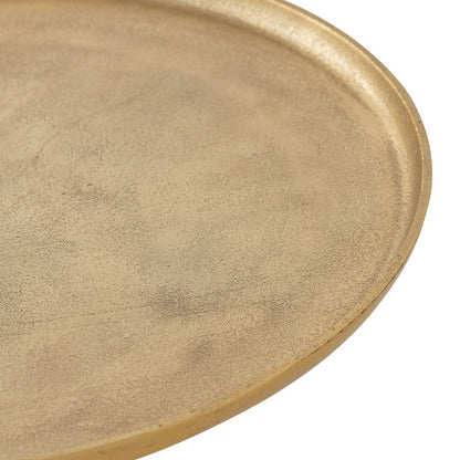 Bijzettafel Metaal Rond Aluminium Met Middenvoet Goud 44x53