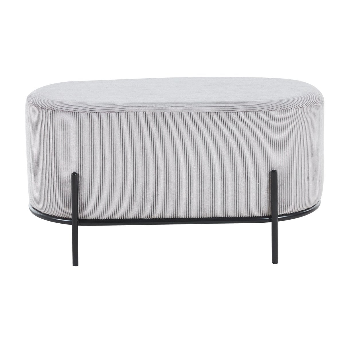 Kruk corduroy 80x40x42 cm lichtgrijs