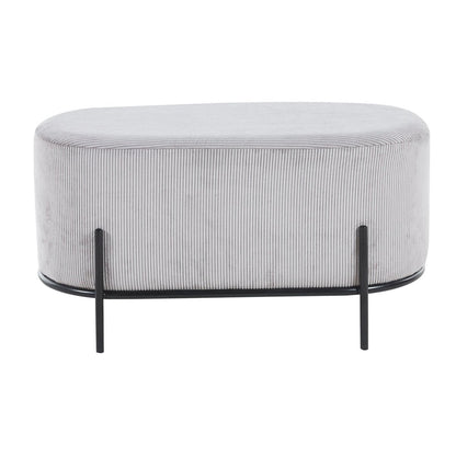 Kruk corduroy 80x40x42 cm lichtgrijs