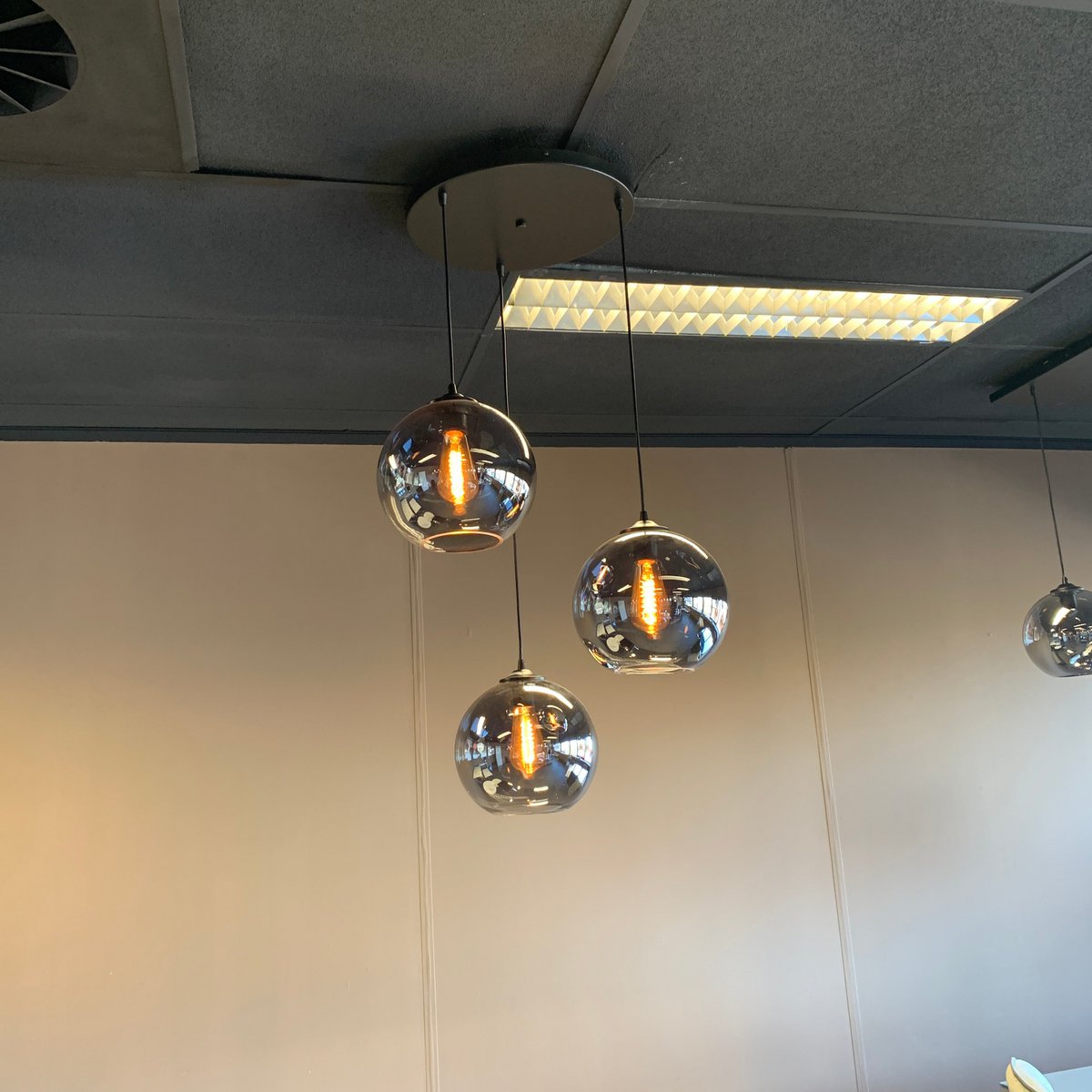 Hanglamp smoke glas 3 bollen Ø25 cm
